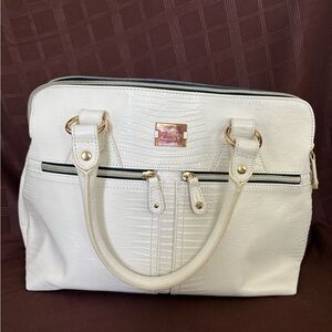 Modalu London Cream Leather Double Zip Satchel – Excellent Condition